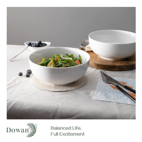 Dowan dishwasher-safe ceramic bowls easy cleanup after meals.