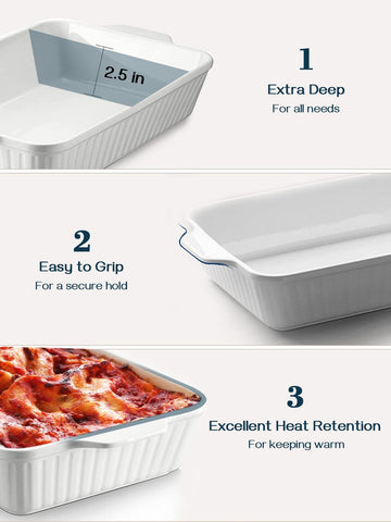 DOWAN double-handled lasagna pan for easy oven-to-table serving.