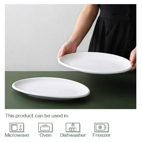 DOWAN easy-clean porcelain platter simplifies after-dinner cleanup.