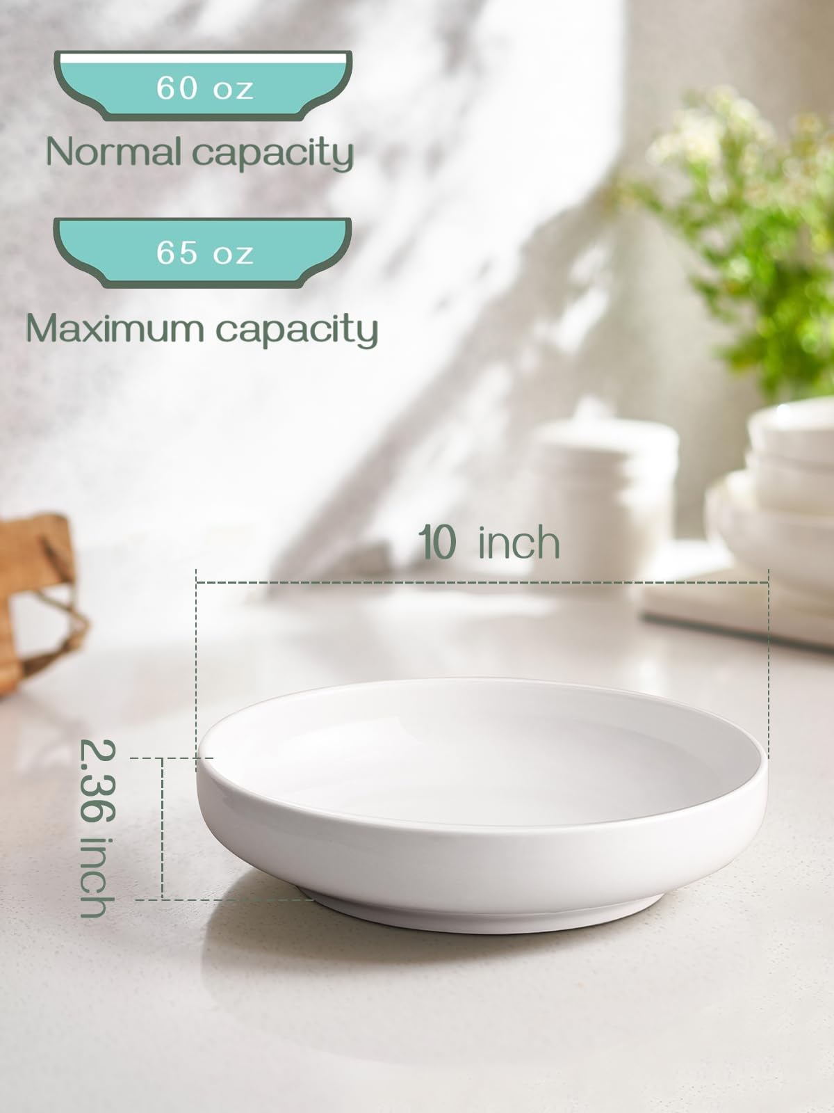 Ideal for entertaining; wide shallow design keeps items appealing