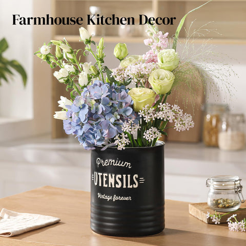 Matte black finish suits modern or rustic kitchens.