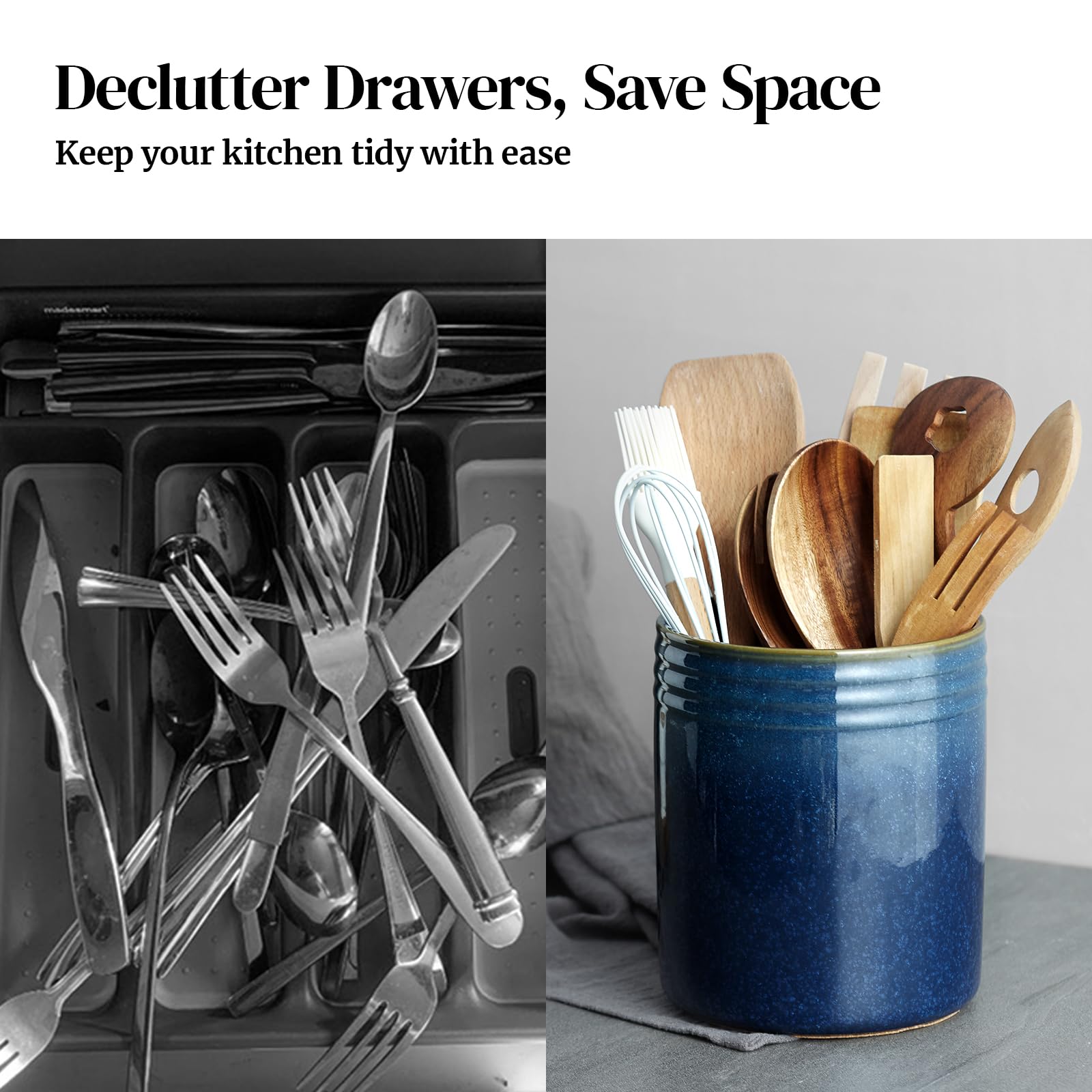 DOWAN gift-worthy kitchen utensil holder adds style to any kitchen.
