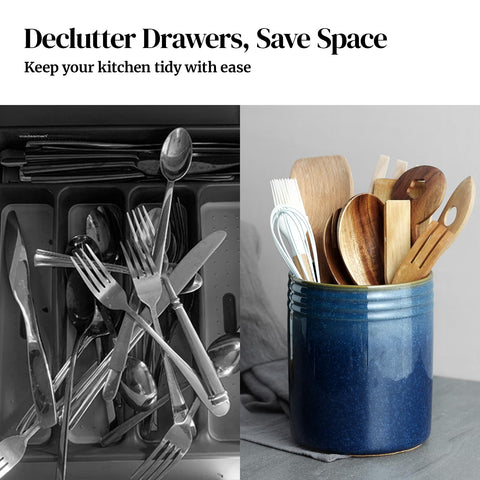 DOWAN gift-worthy kitchen utensil holder adds style to any kitchen.