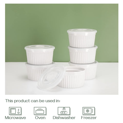 DOWAN individual custard cups ideal for baked eggs and mousse.
