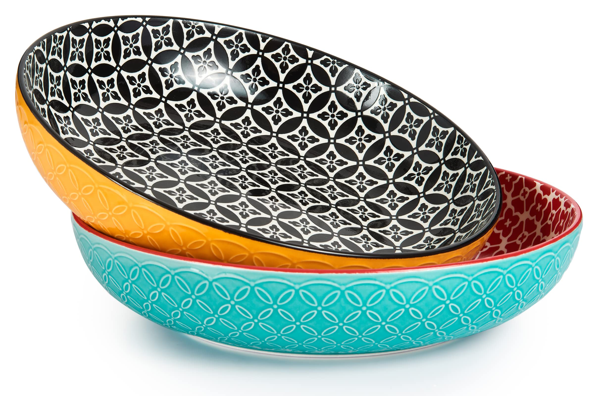 DOWAN large serving bowls, 9.5-inch silhouette, ideal for generous salads and family meals.