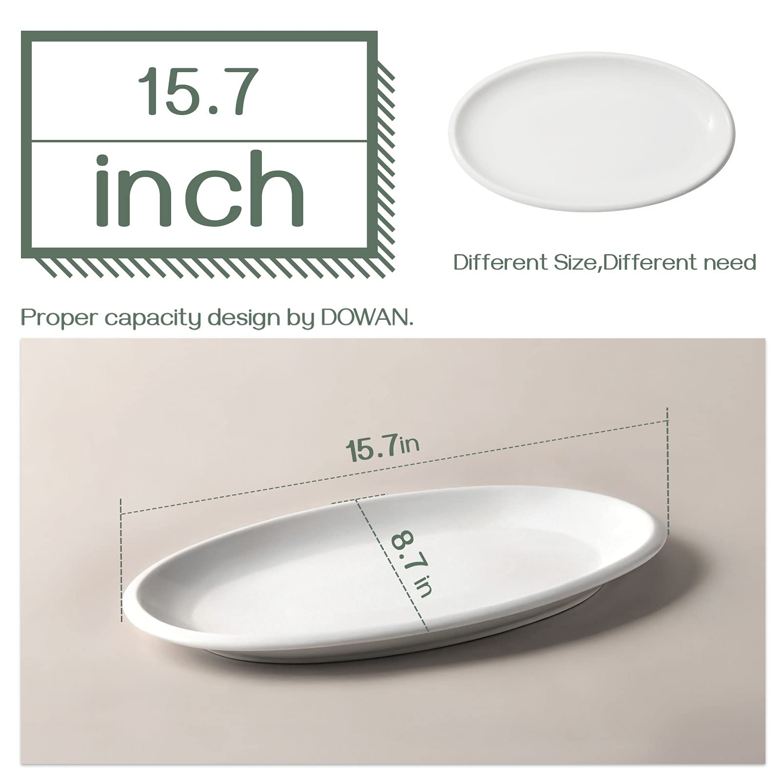 DOWAN lead-free porcelain platter highlighted for safe, durable use.