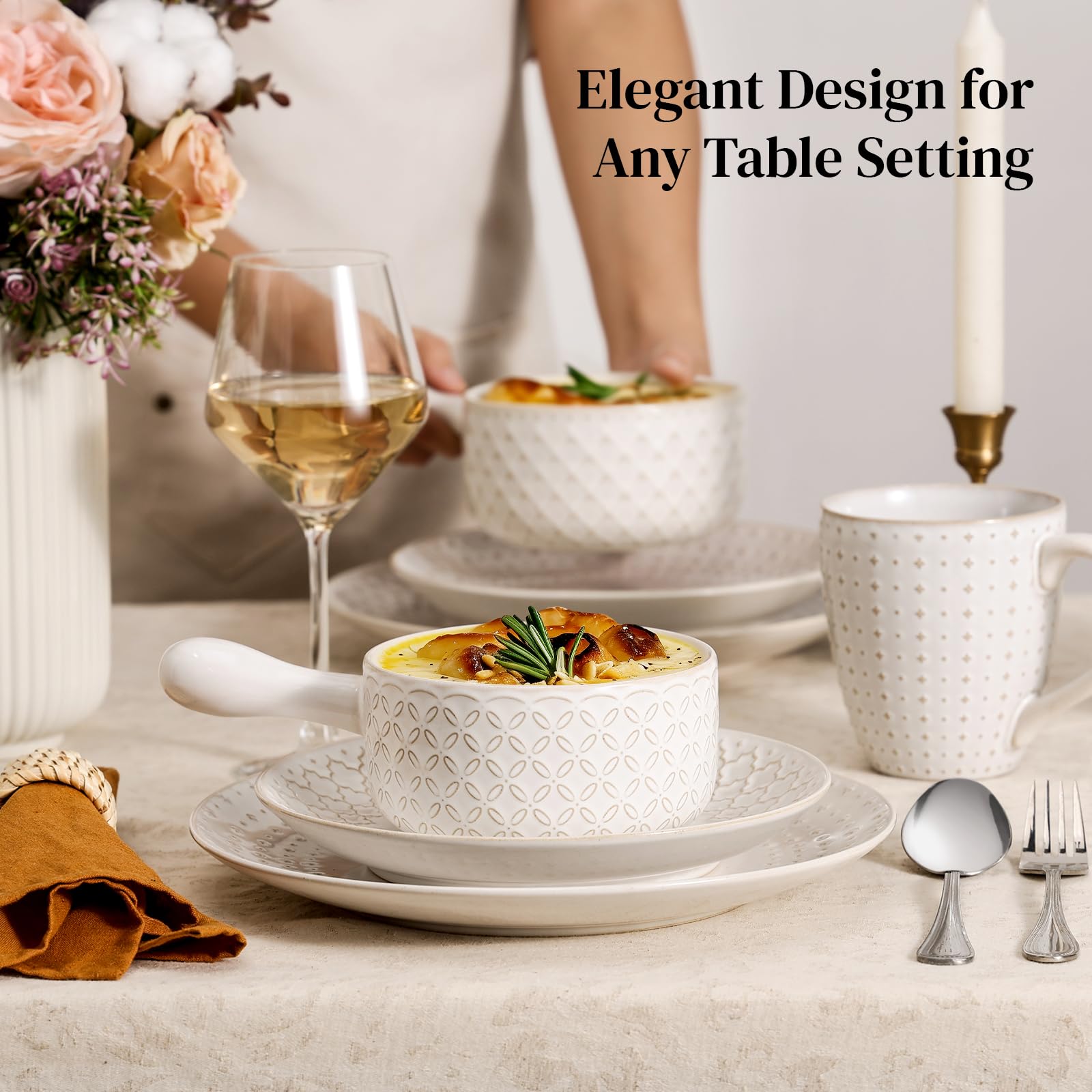 DOWAN microwave and dishwasher-safe bowls fit busy kitchens.
