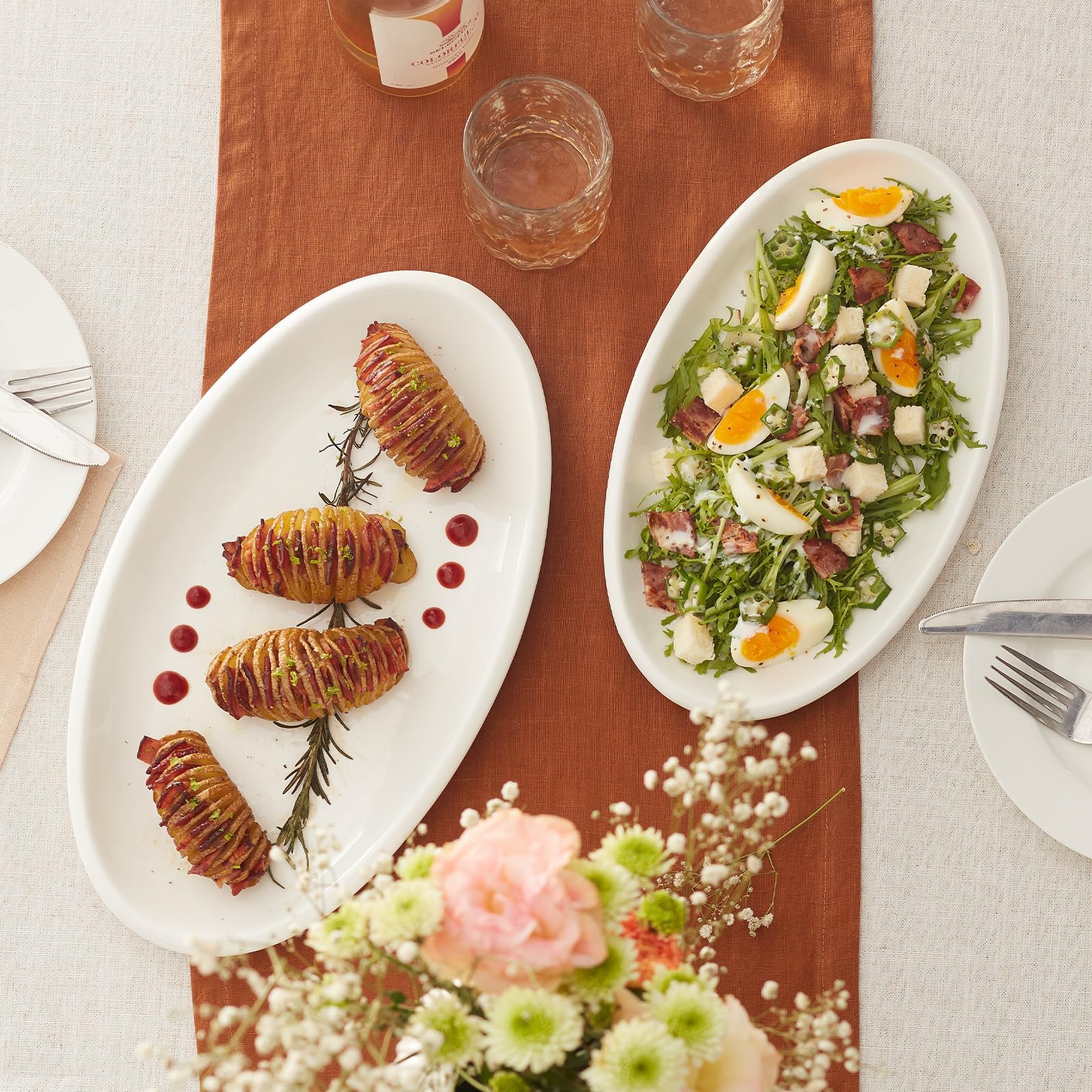 DOWAN oven, microwave and dishwasher safe platter for easy reheating and cleanup.