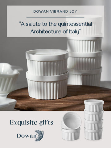 DOWAN microwave and oven-safe ramekin, ready for quick desserts.