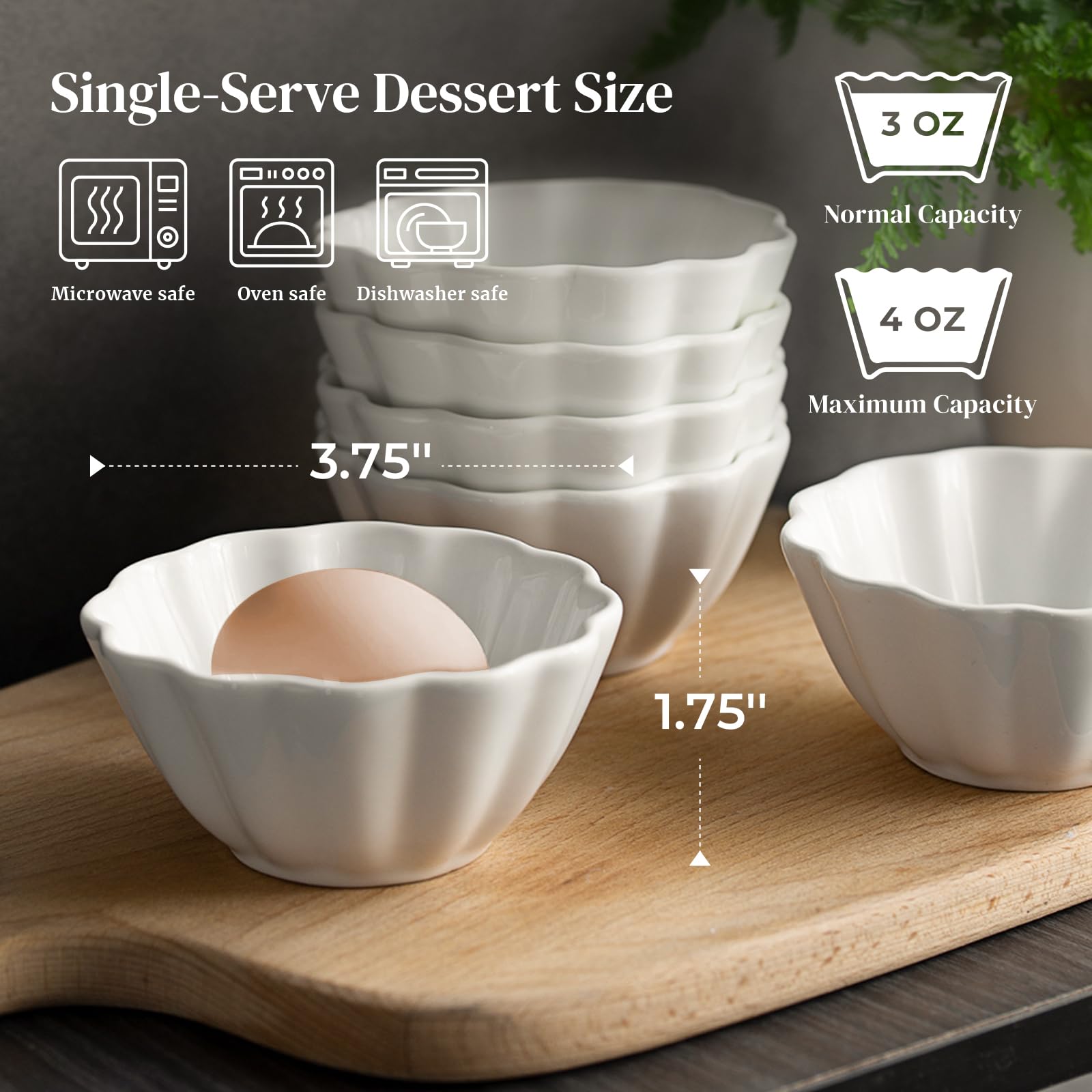 DOWAN mini dessert ramekins offer oven-safe portions for individual desserts.