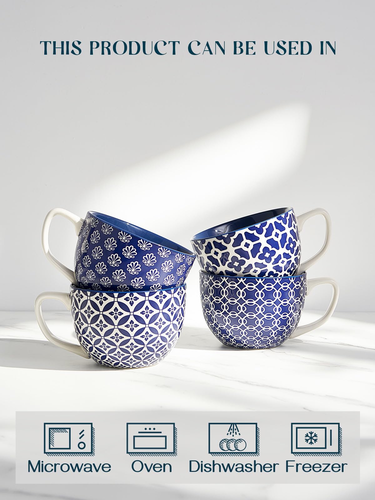 DOWAN mix-and-match four-piece mug set complements any table decor