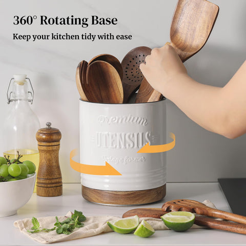 DOWAN versatile ceramic crock doubles as planter, vase, or decorative piece.
