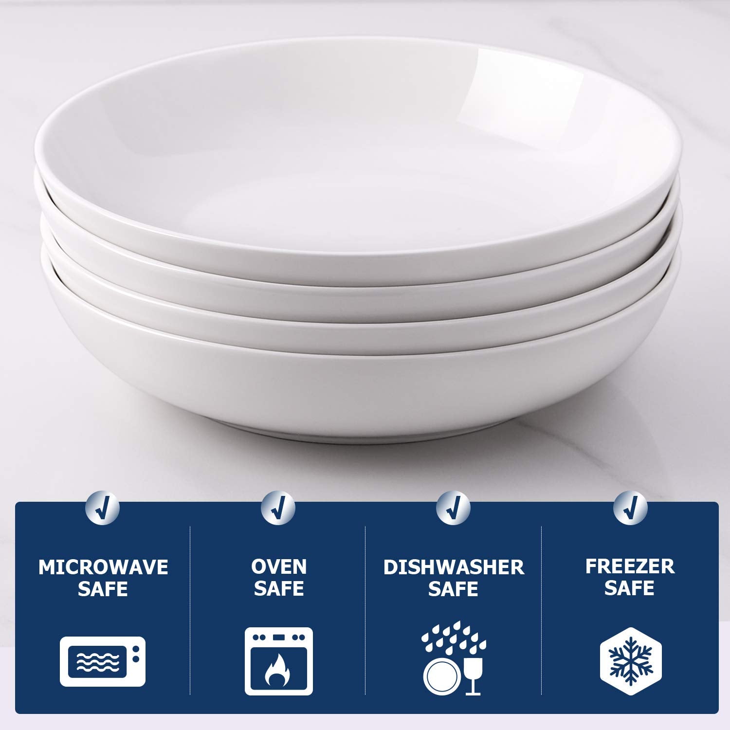 DOWAN bowls hold 50 ounces, perfect for generous portions of pasta or soup
