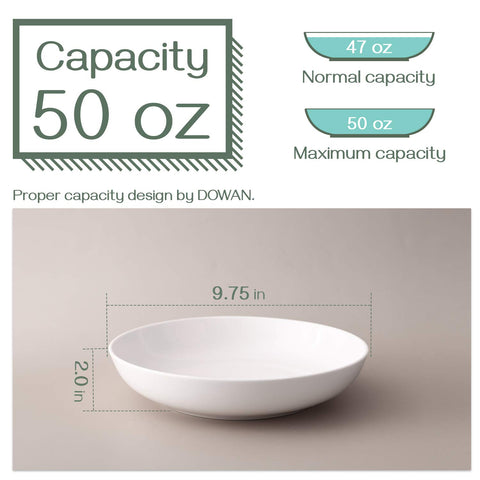 DOWAN bowls show wide shallow design ideal for saucy pastas and salads