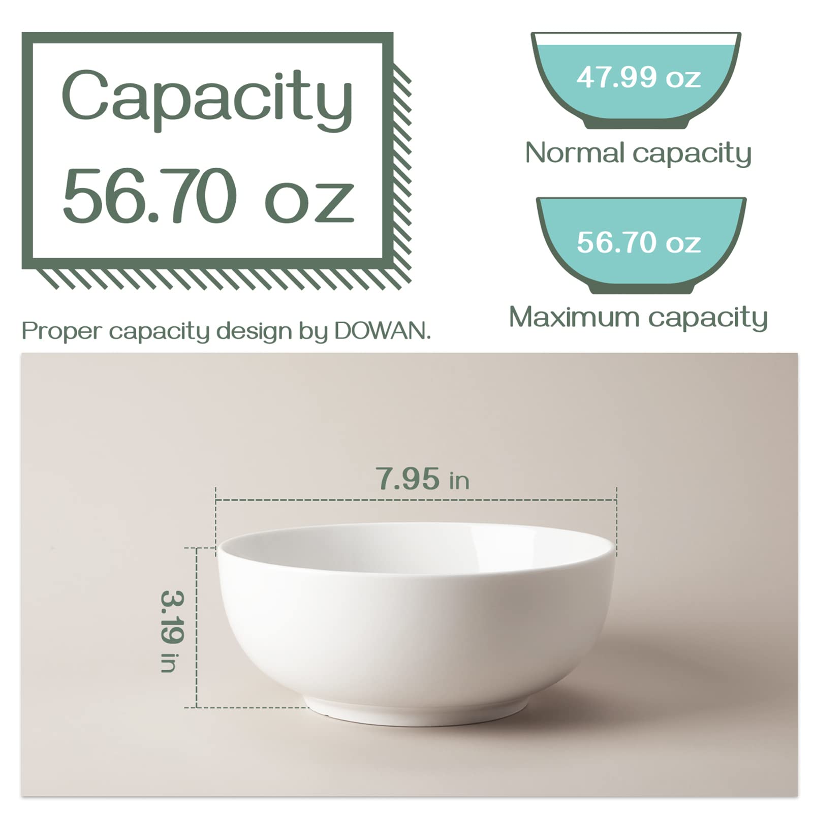 Dowan pho bowls with 56-ounce capacity for large noodle bowls.