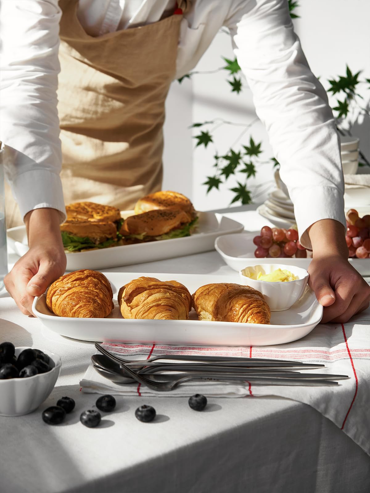 Dowan porcelain platters safe for dishwasher and microwave