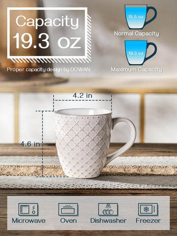 DOWAN porcelain mugs with stick-resistant glaze maintain flavor and easy cleaning