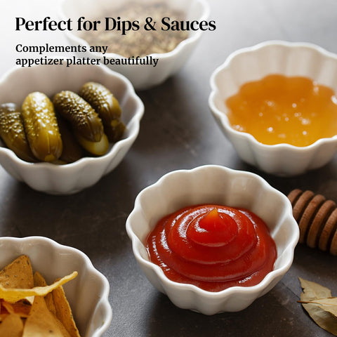 DOWAN porcelain ramekins are dishwasher-safe and easy to clean after gatherings.