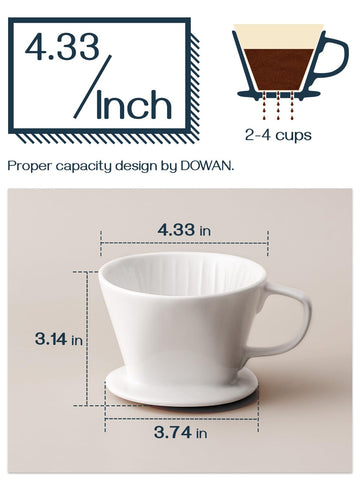 DOWAN inner-wall vertical rib optimizes contact time for balanced coffee flavors.