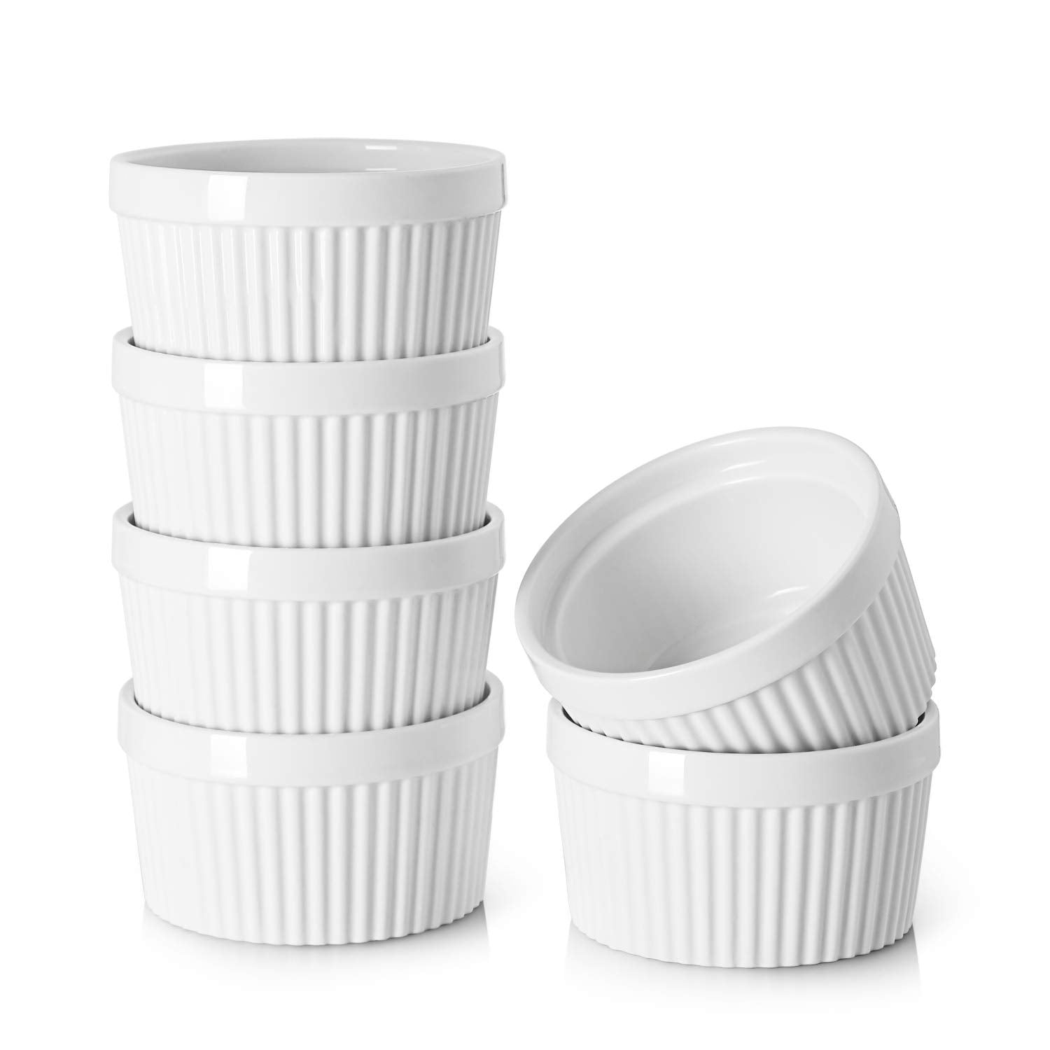 DOWAN 12oz creme brulee ramekins showing smooth glaze for individual desserts