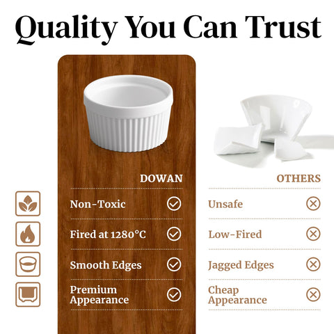DOWAN 4 oz custard cups suitable for desserts and mini puddings.