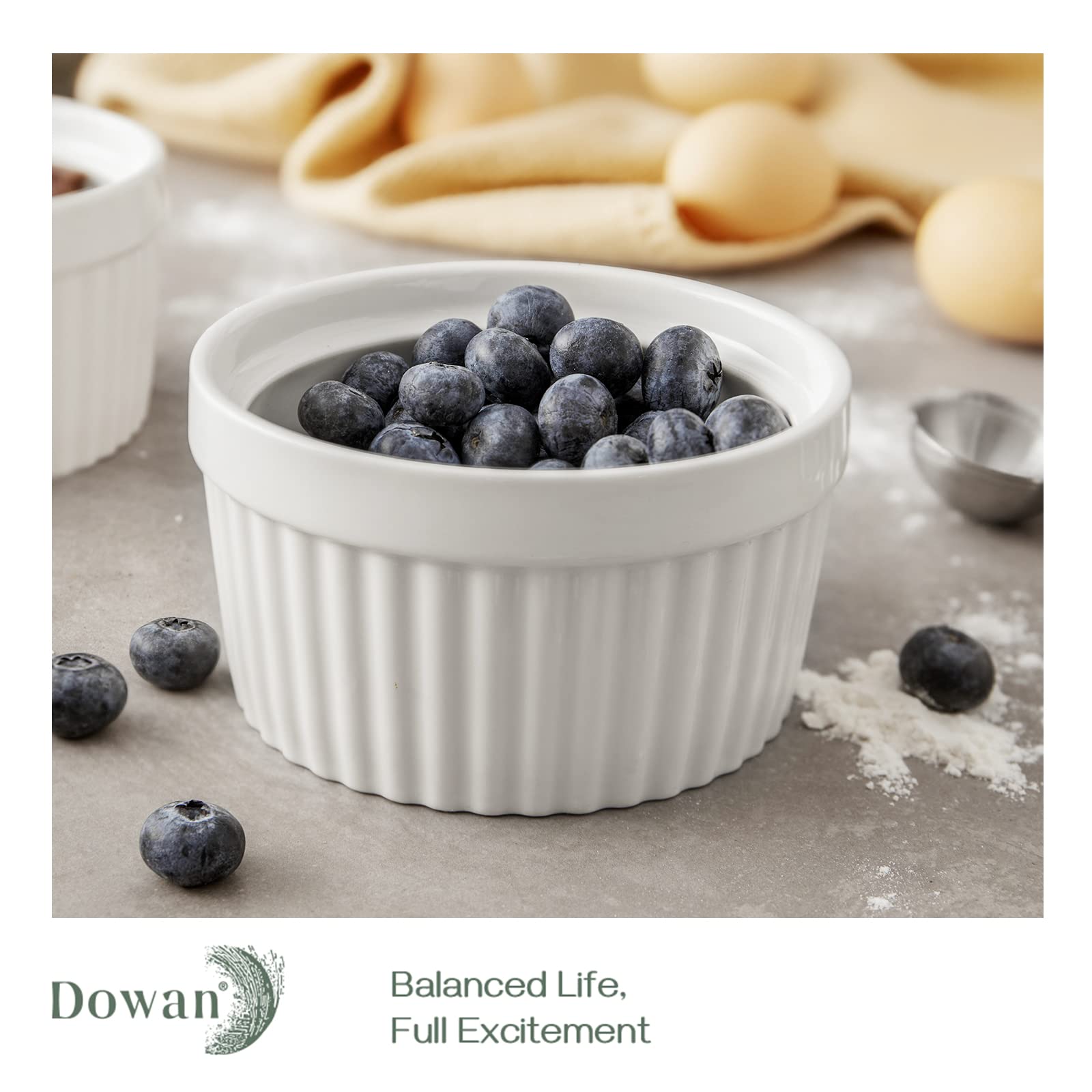 DOWAN lead-free glaze ramekins safe for microwave and oven up to 500°F