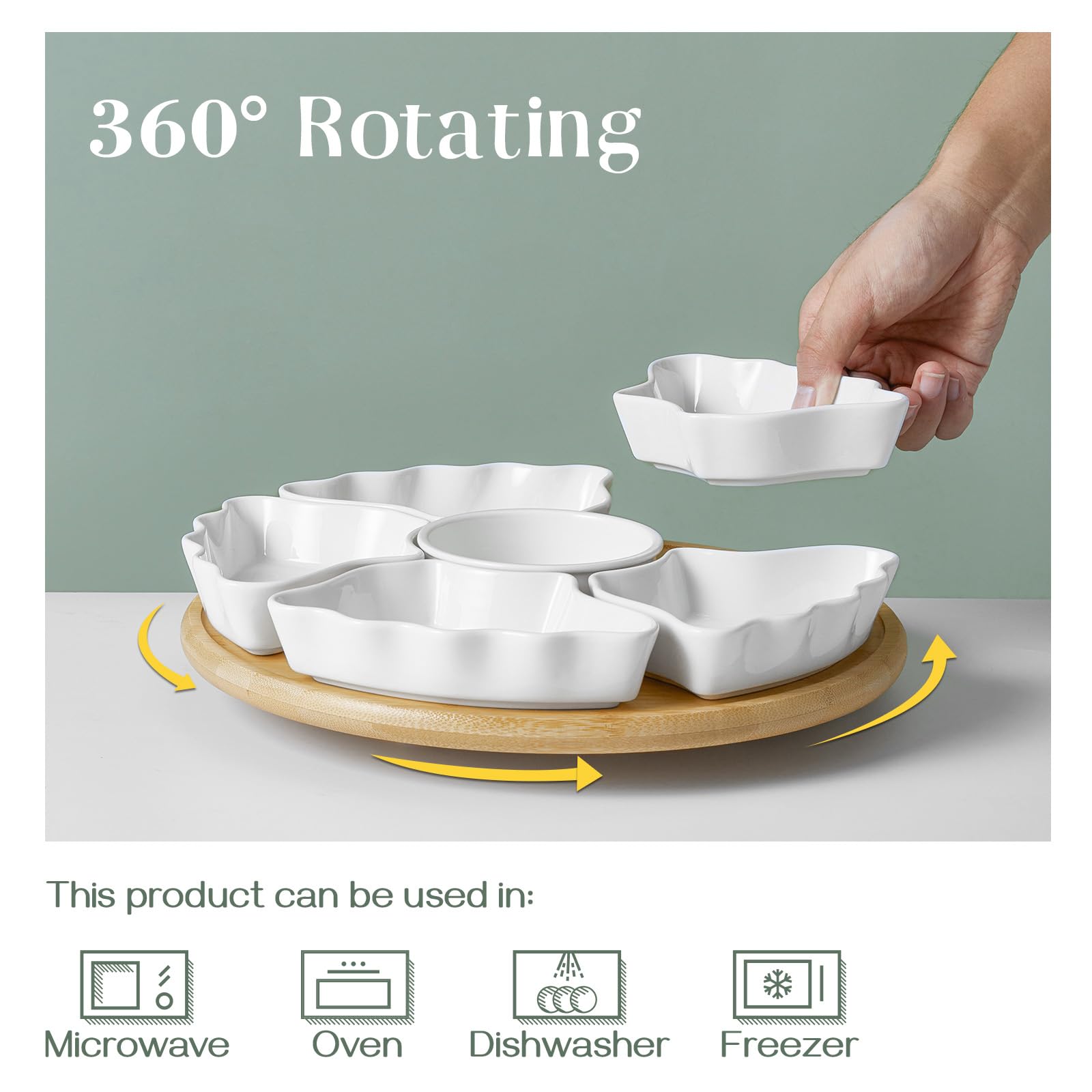 DOWAN removable ceramic dishes offer versatile serving options