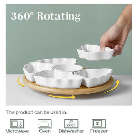 DOWAN removable ceramic dishes offer versatile serving options