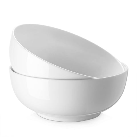 Dowan 8-inch salad bowls in white centerpiece style for generous portions.