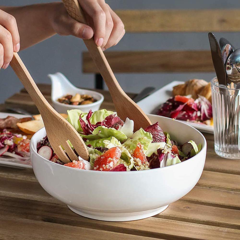 DOWAN deep bone china bowls show sturdy, chip-resistant design.