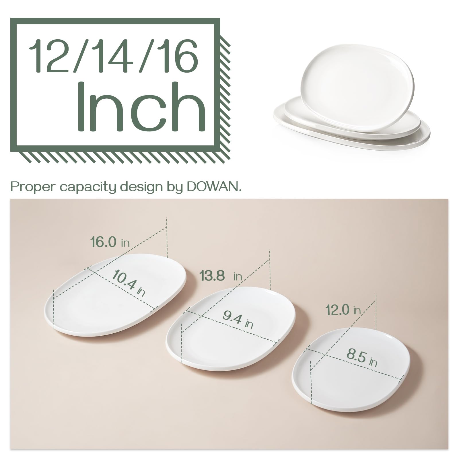 DOWAN small 12x8.5 inch platter for snacks