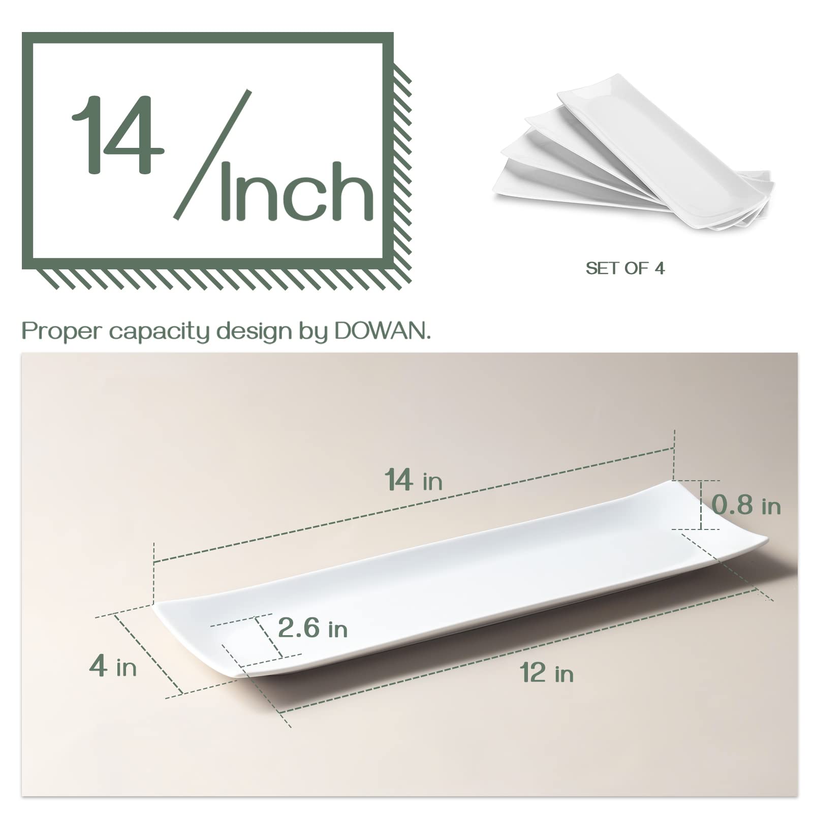 DOWAN smooth glaze plates: scratch- and stain-resistant surface for everyday use