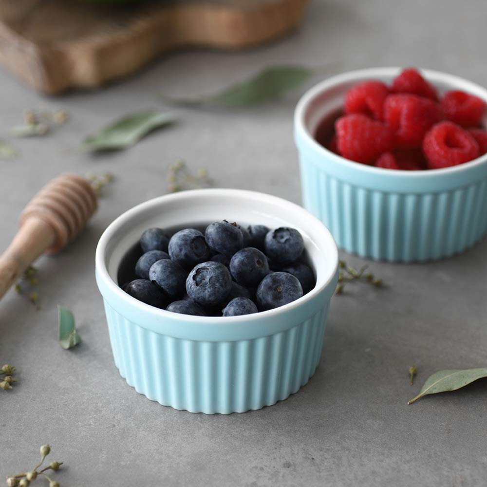 Dowan souffle-friendly ramekin with tall sides for airy baked desserts.