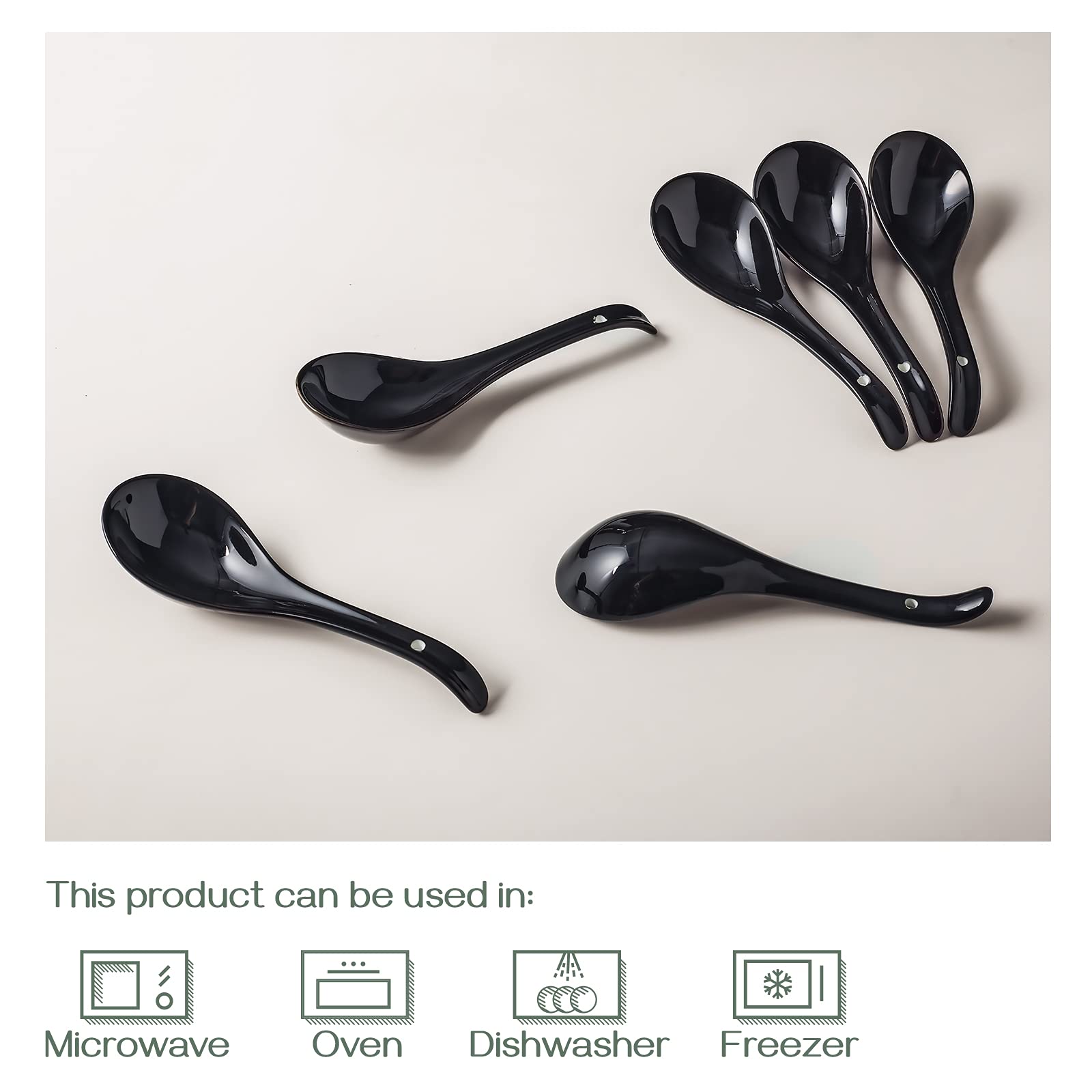 DOWAN six-spoon set for family dinners in black