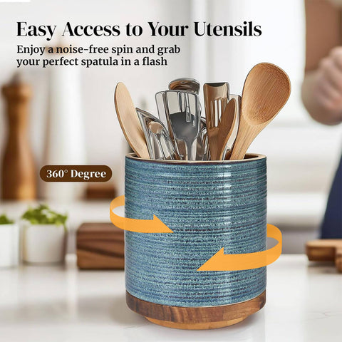 DOWAN stable wooden-weighted base prevents tipping on busy countertops.