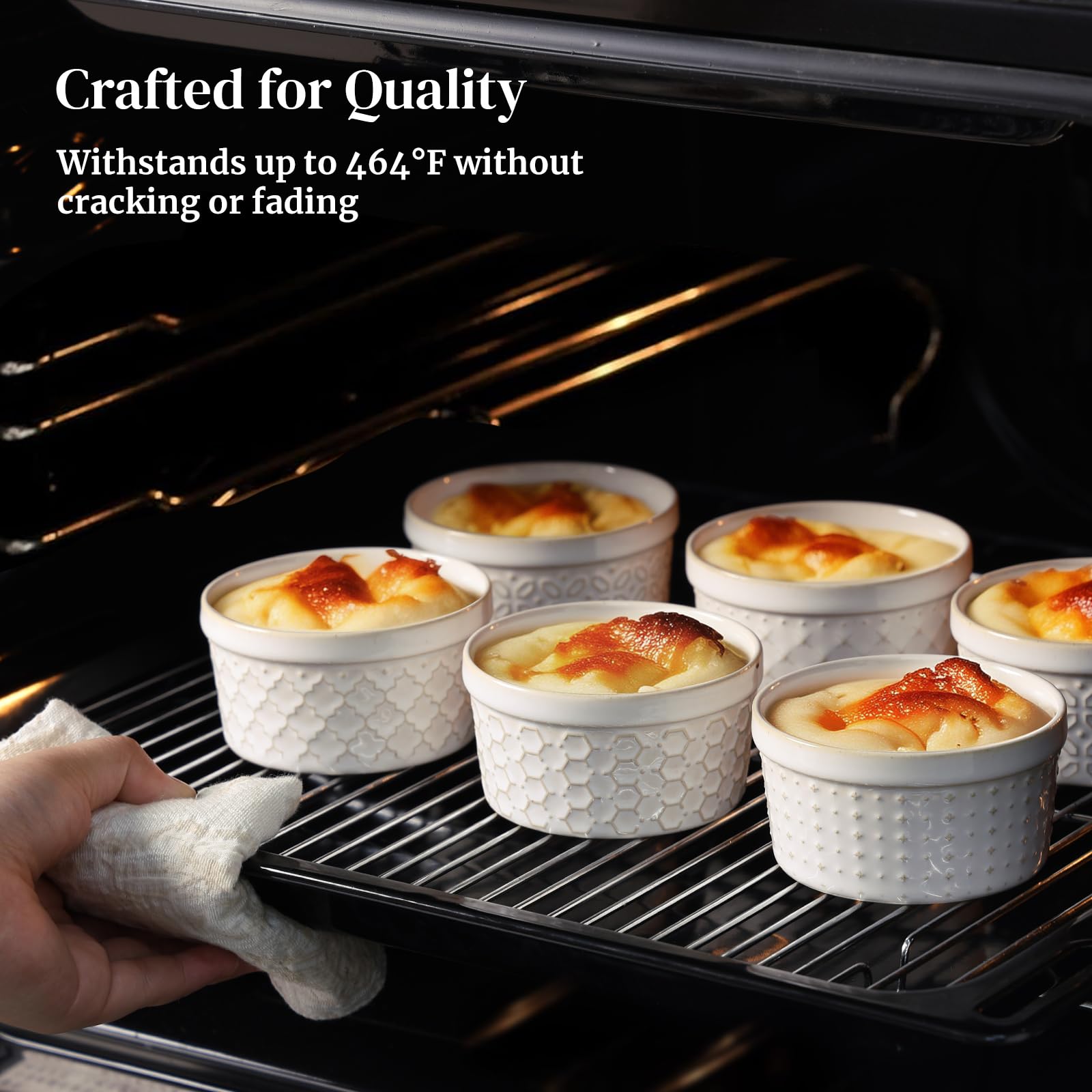 DOWAN stackable ramekins save space while keeping storage neat.