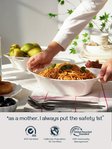 DOWAN stackable serving bowls save cabinet space while staying stylish.