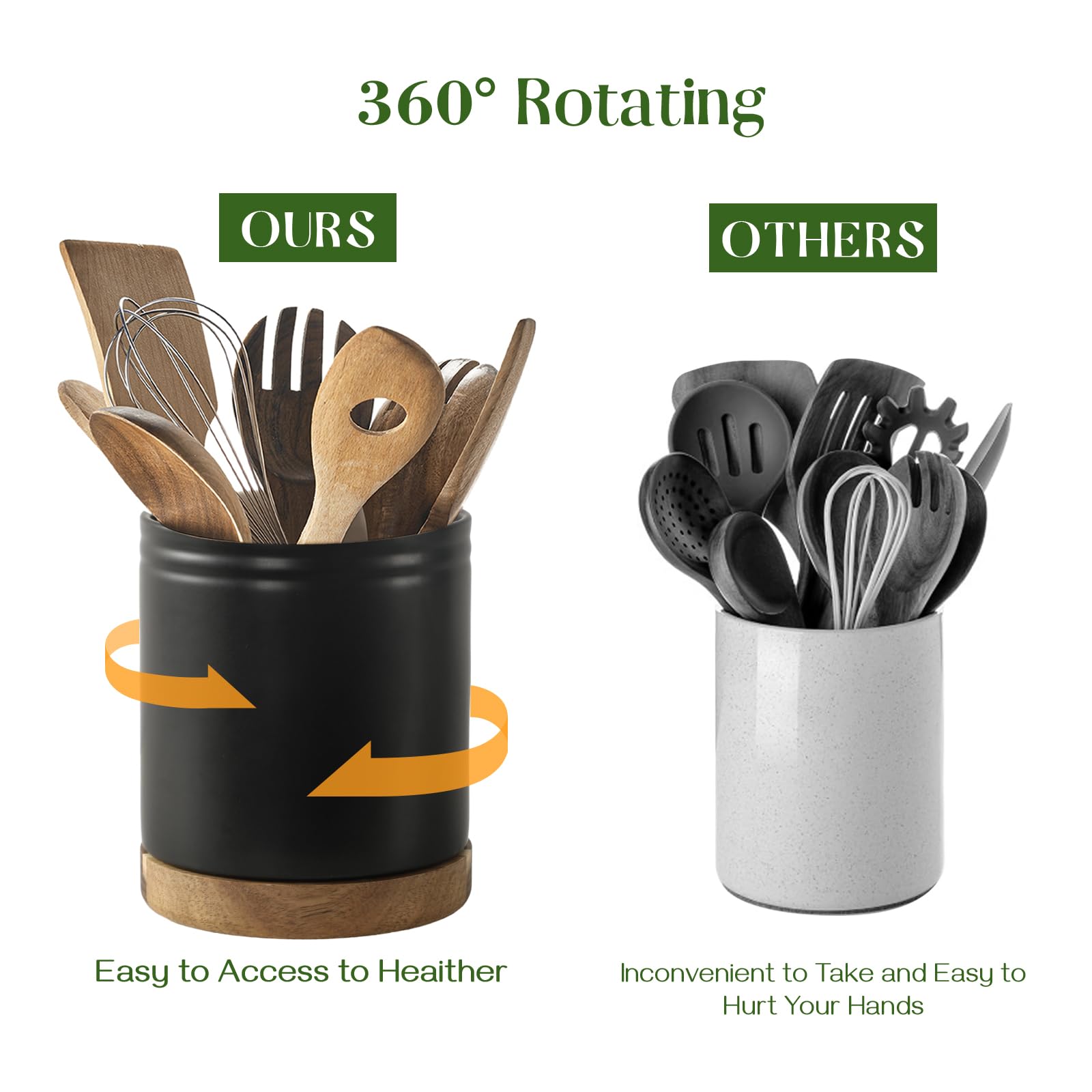 Dowan sturdy ceramic construction keeps the holder stable on surfaces.