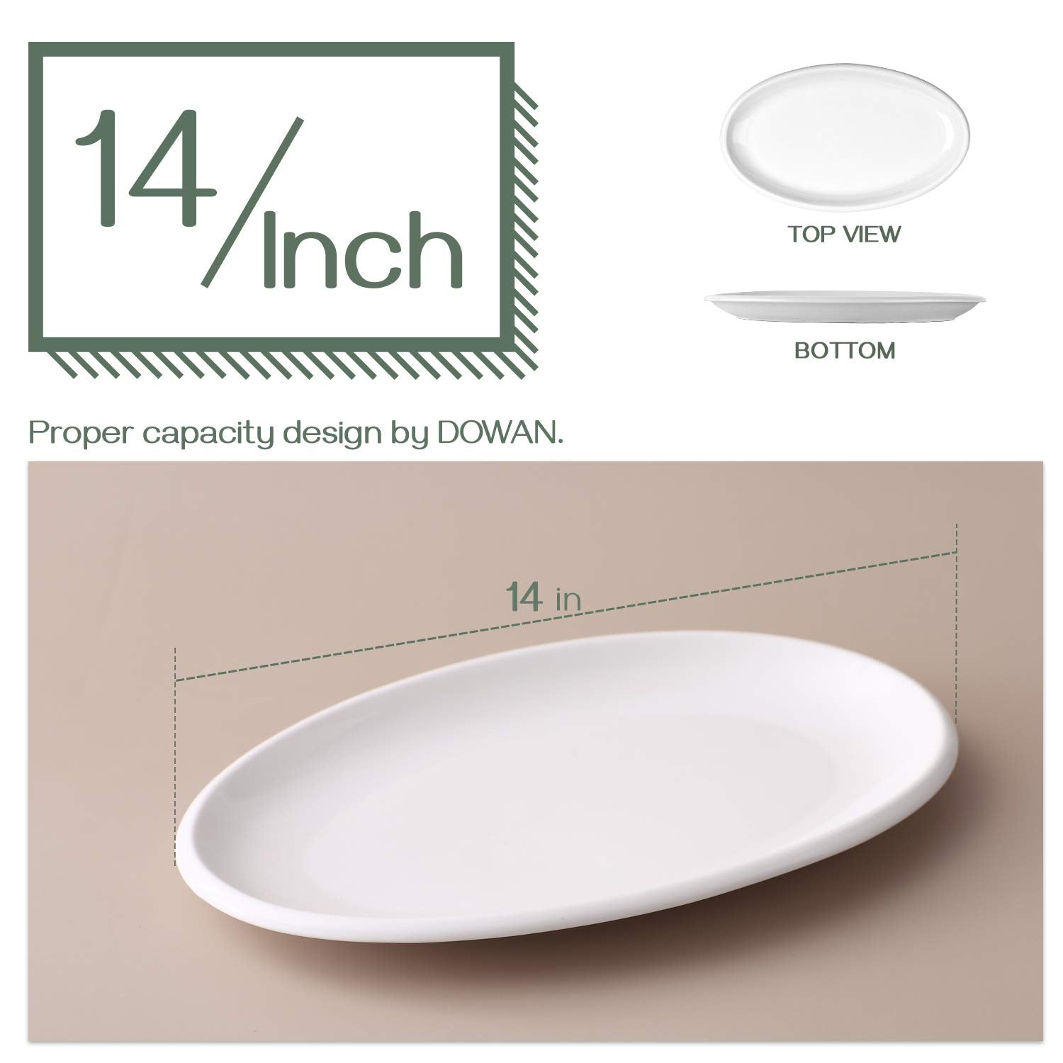 DOWAN sturdy, dishwasher-safe platter keeps sauces contained during gatherings.