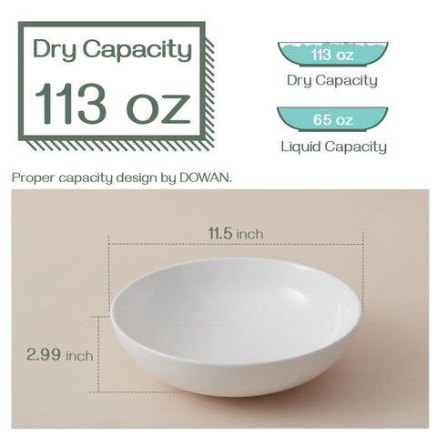 DOWAN white ceramic serving bowls close-up with smooth glaze for elegant table style.