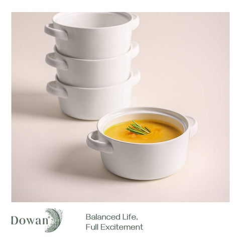 DOWAN white ceramic bowls add a timeless table setting