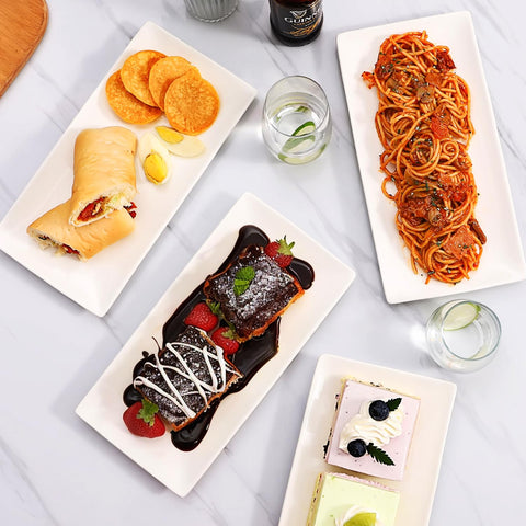 DOWAN wide-rim serving tray design for neat plating and control.