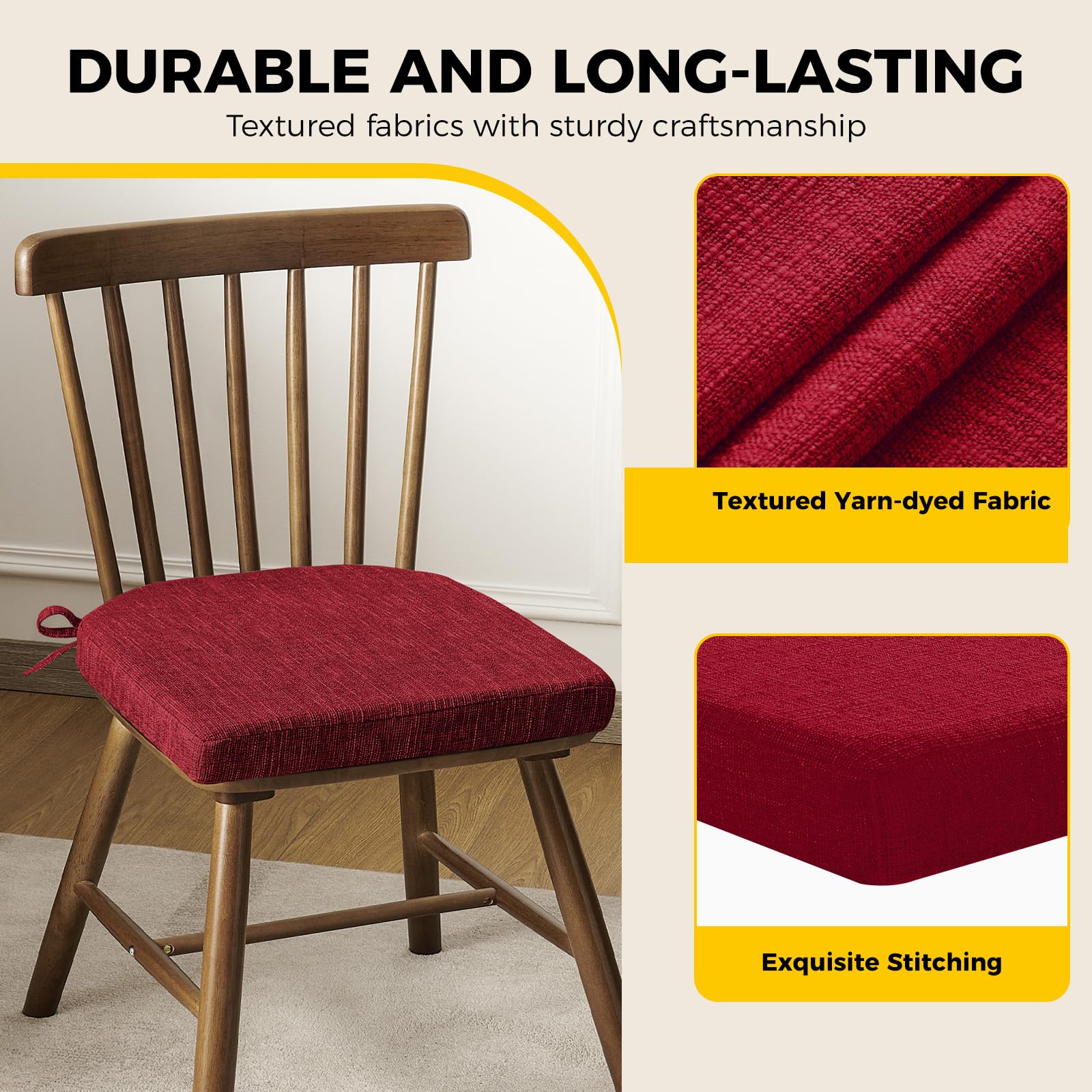 downluxe cushions wipe clean with a damp cloth for easy maintenance.