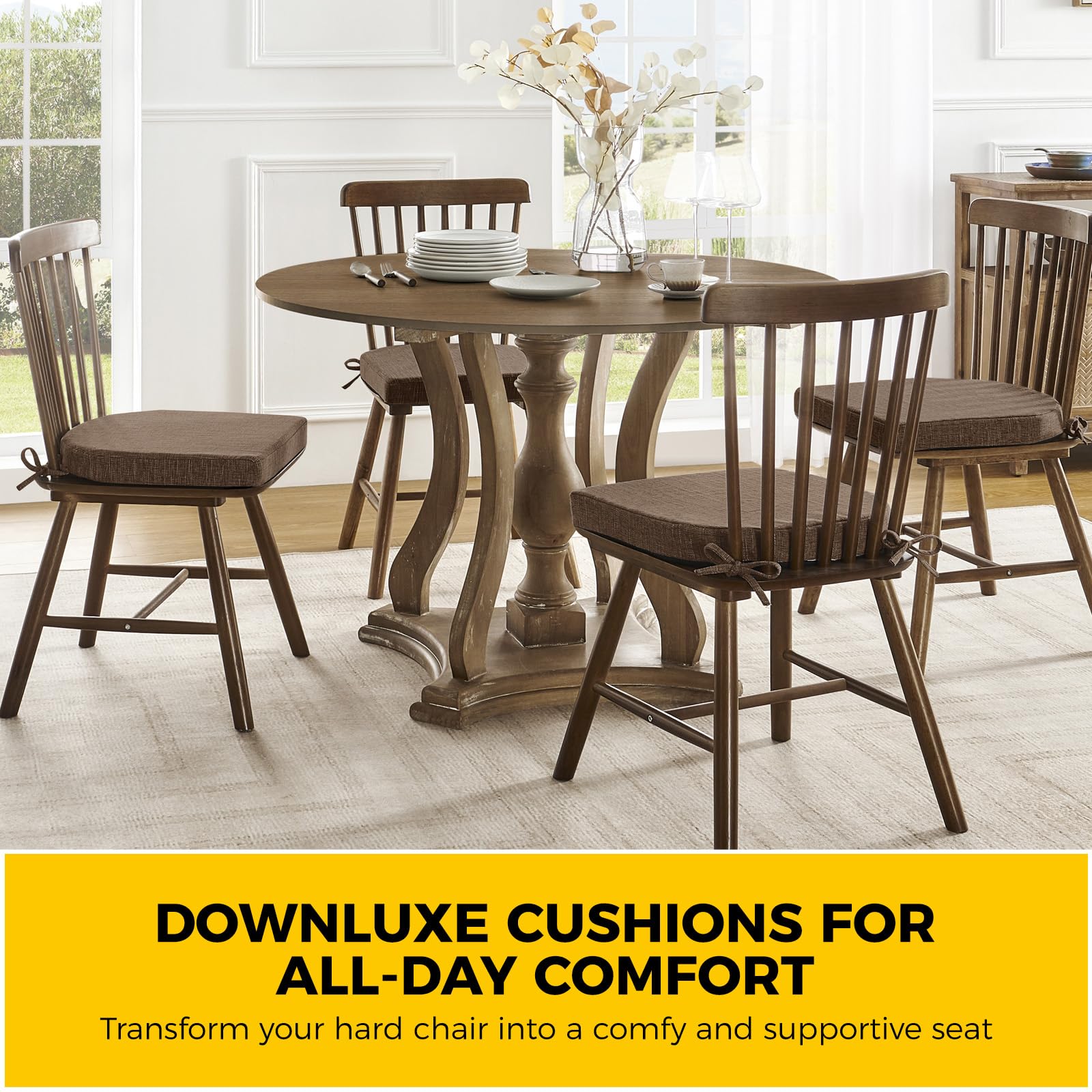 downluxe easy-clean cushion shown being wiped for easy maintenance