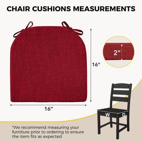 downluxe 16x16x2 inch cushions show supportive back comfort for chairs.