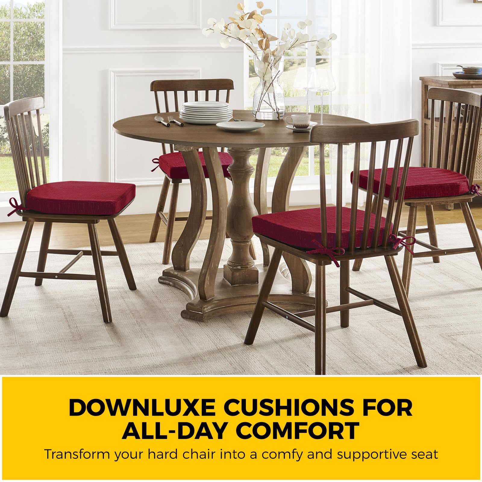 downluxe chair cushions suit dining, living, and office chairs for everyday comfort.