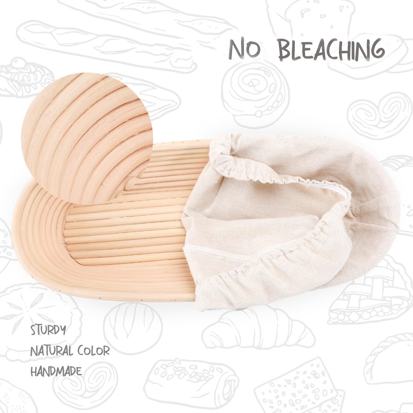 DOYOLLA basket care instructions for hand washing and drying.