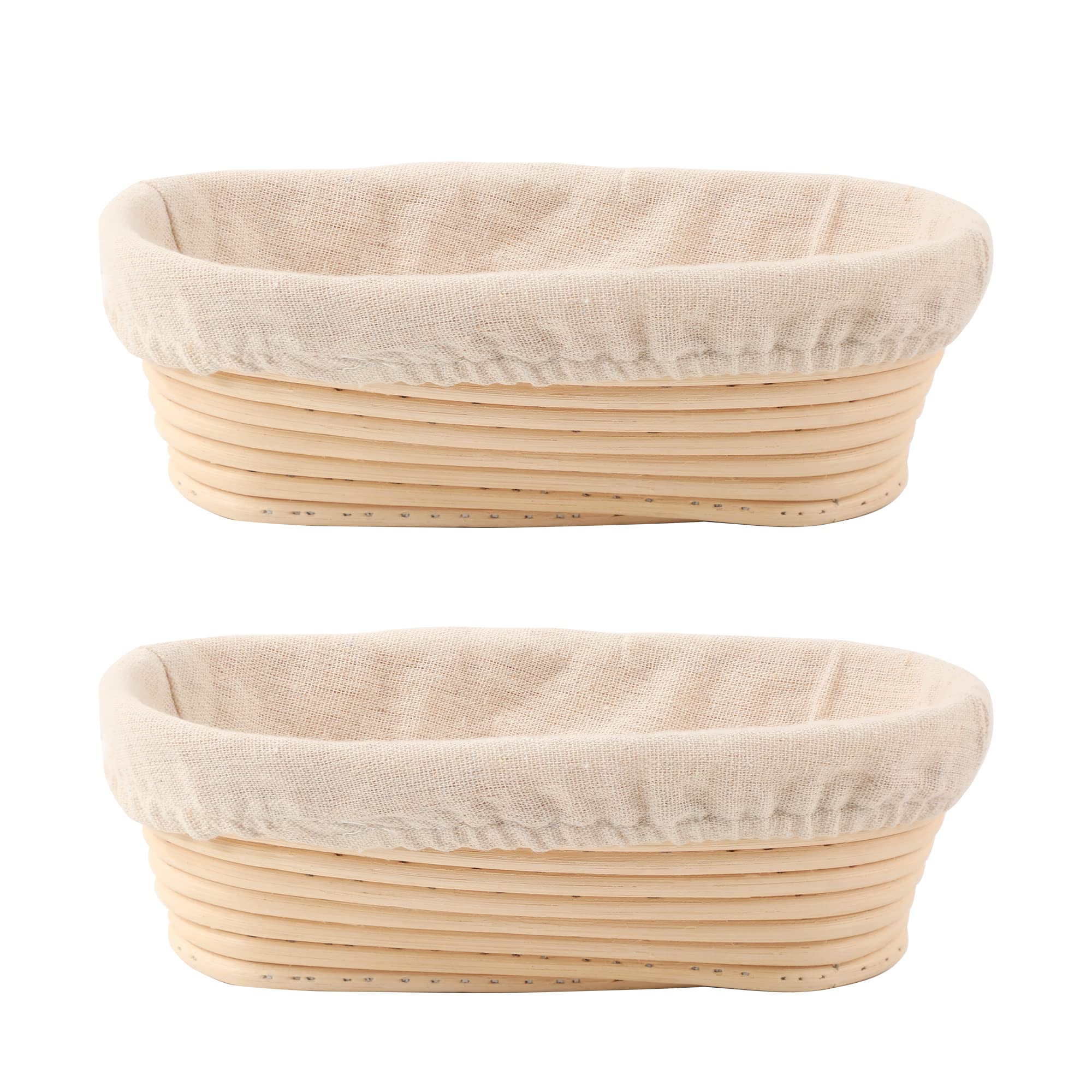 DOYOLLA oval bread proofing basket with liner, ideal for shaping artisan loaves at home