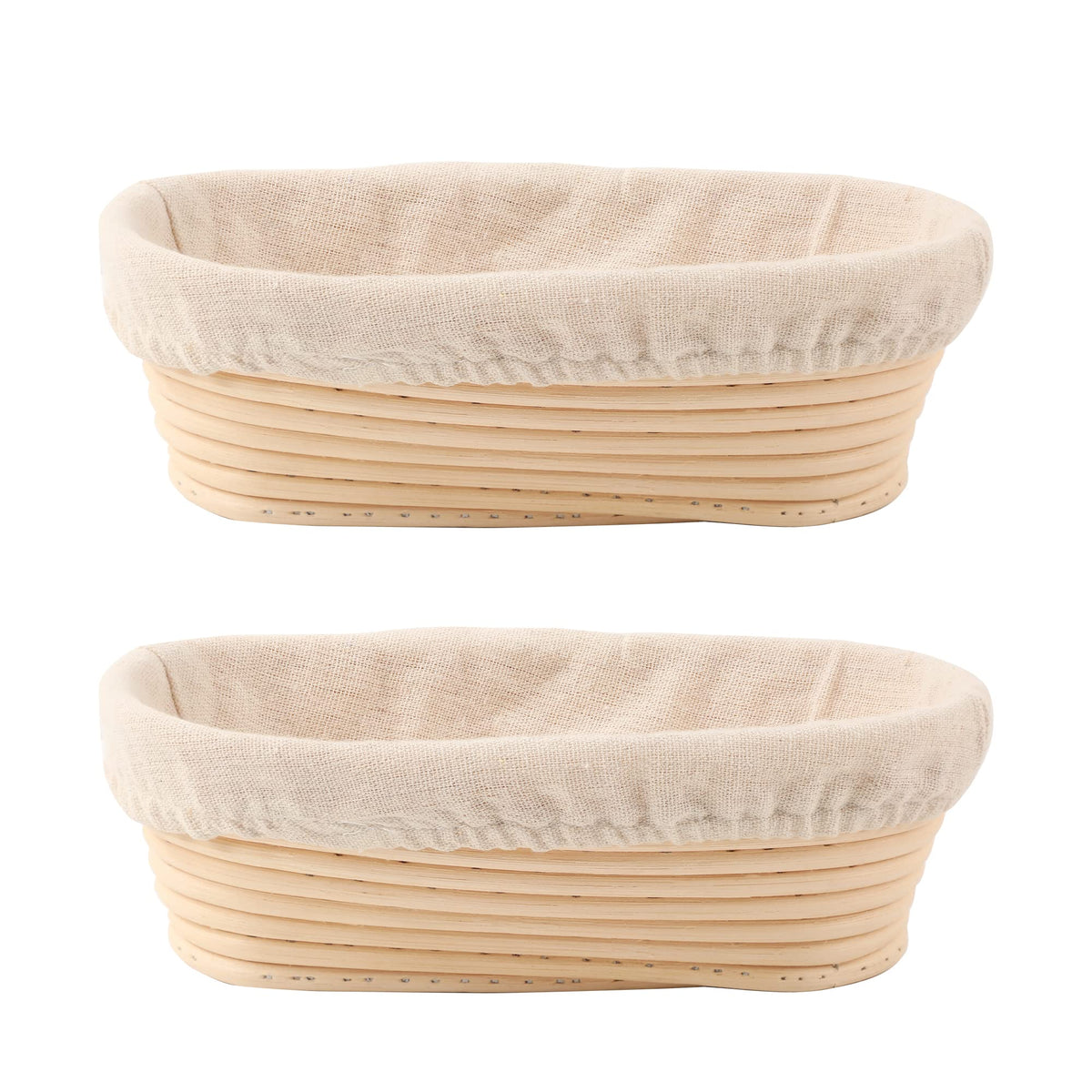 DOYOLLA oval bread proofing basket with liner, ideal for shaping artisan loaves at home