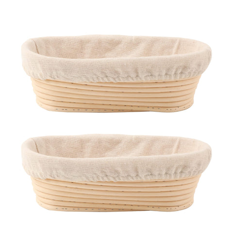 DOYOLLA oval bread proofing basket with liner, ideal for shaping artisan loaves at home